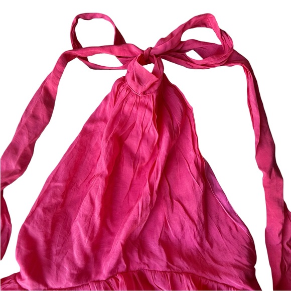 Pink Ruffle Halter Dress - Picture 3 of 9